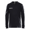 Craft Sport-Langarmshirt (Trikot) Squad Solid - hohe Elastizität, ergonomisches Design - schwarz Kinder